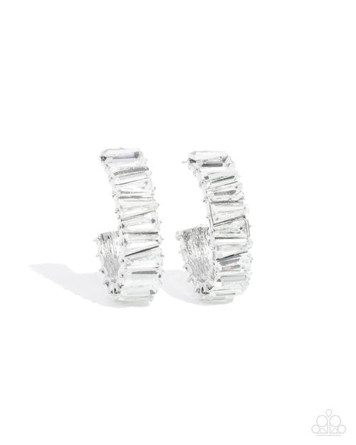 Permissible Pizzazz - White - Paparazzi Earring Image