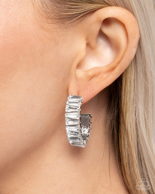 Permissible Pizzazz - White - Paparazzi Earring Image