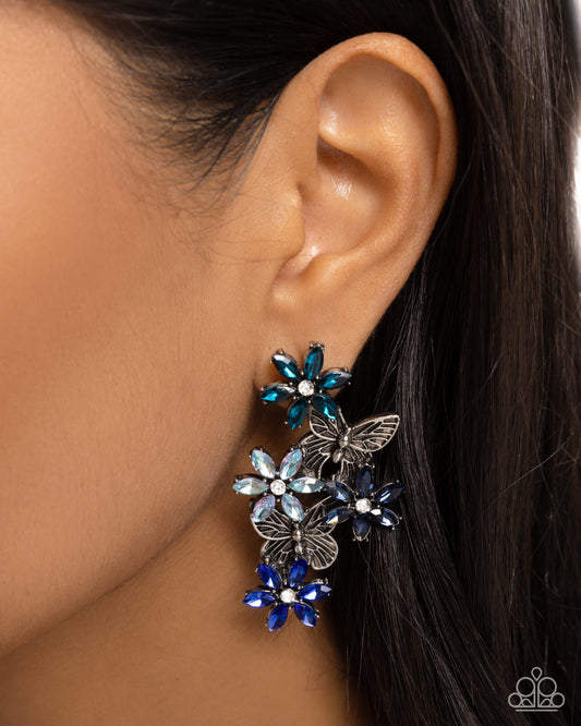 Aerial Award - Blue - Paparazzi Earring Image