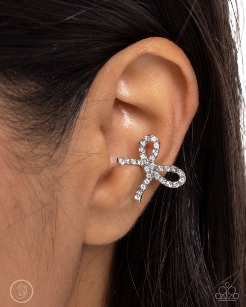 Convincing Charm - White - Paparazzi Earring Image