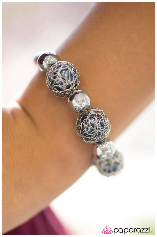 Paparazzi Bracelet ~ Elegant Entrapment - Blue