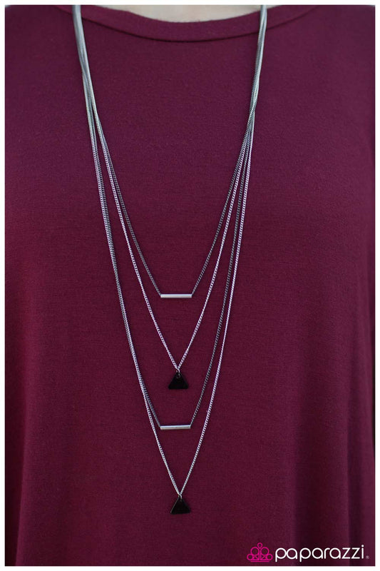 Paparazzi Necklace ~ Just TRI and Stop Me!  - Black