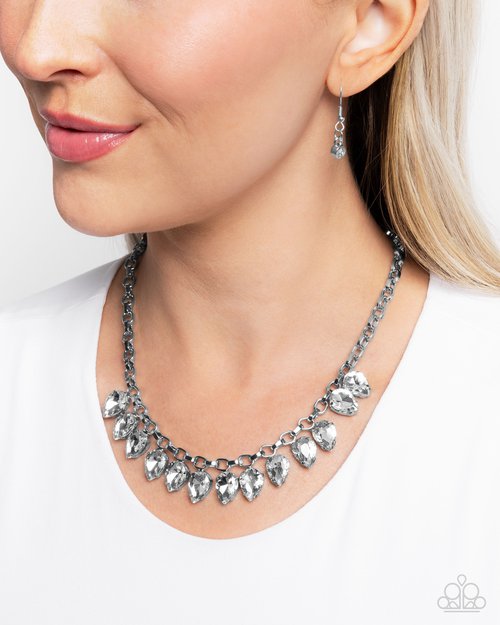Vicious Vibrancy - White - Paparazzi Necklace Image