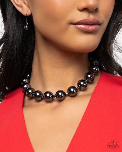 Flattery Will Get You Everywhere - Black - Paparazzi Necklace Image