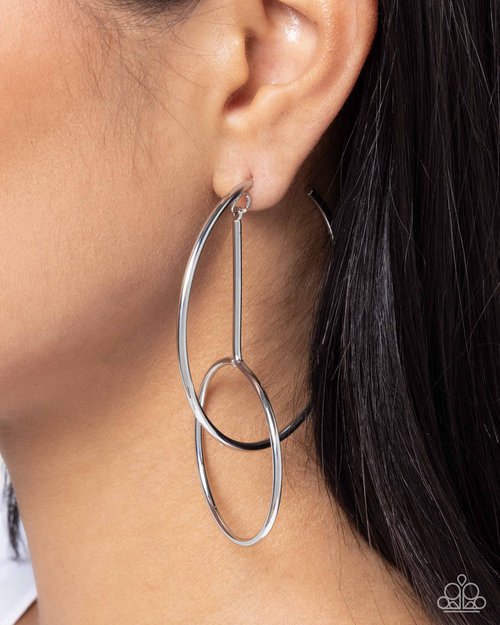 Dreaming of Hoops - Silver - Paparazzi Earring Image