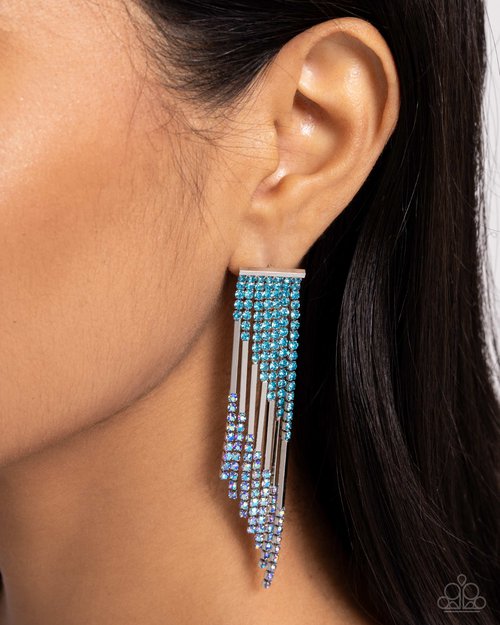 Careless Cascade - Blue - Paparazzi Earring Image