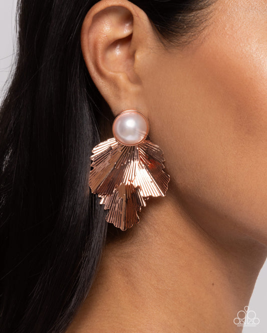 Mermaid Memorate - Copper - Paparazzi Earring Image