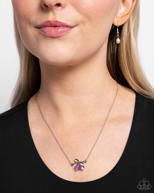 Tulip Drops - Purple - Paparazzi Necklace Image
