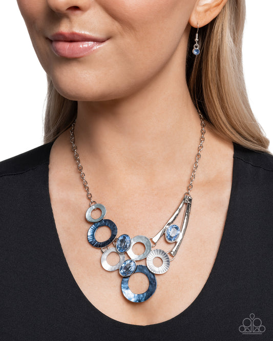 Compelling Circles - Blue - Paparazzi Necklace Image