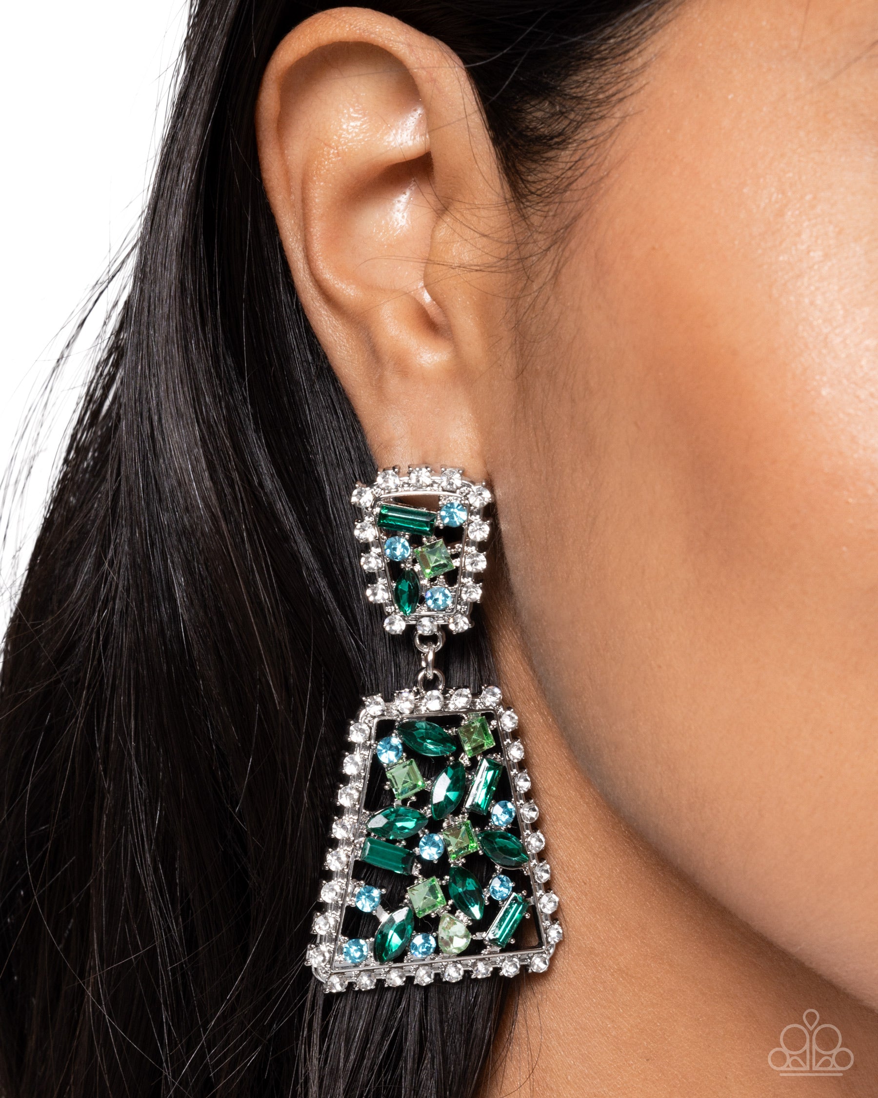 Glistening Gala - Green - Paparazzi Earring Image