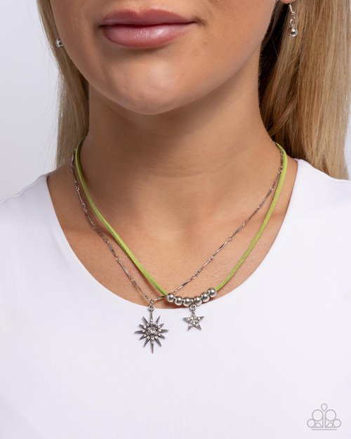 Stellar Sojourn - Green - Paparazzi Necklace Image