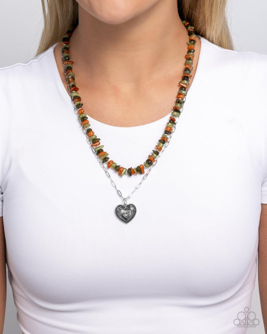 Sentimental Santa Fe - Green - Paparazzi Necklace Image