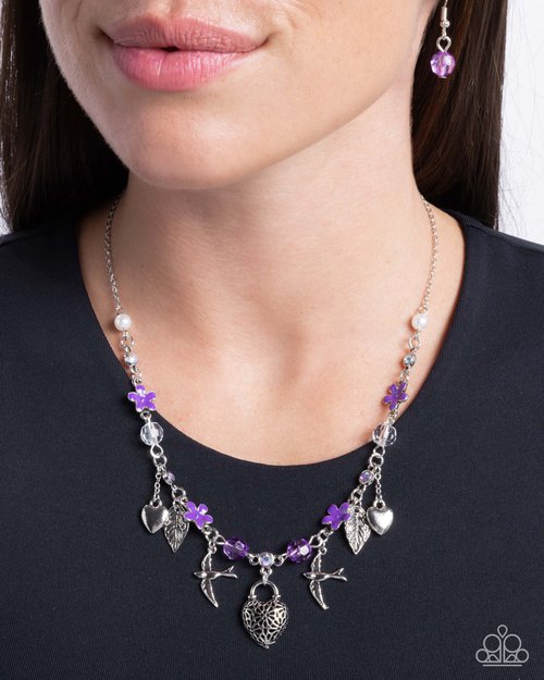 Flight of the Sparrow - Purple - Paparazzi Necklace Image