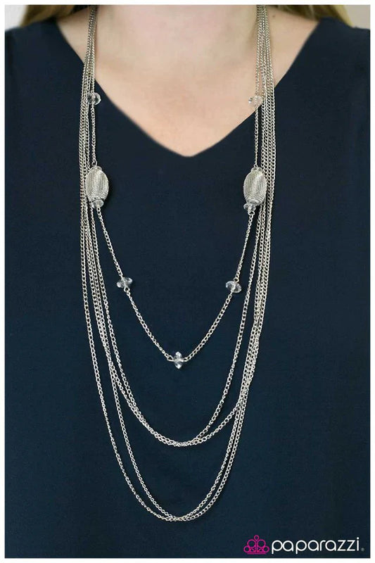 Paparazzi Necklace ~ Go With the Flow - White