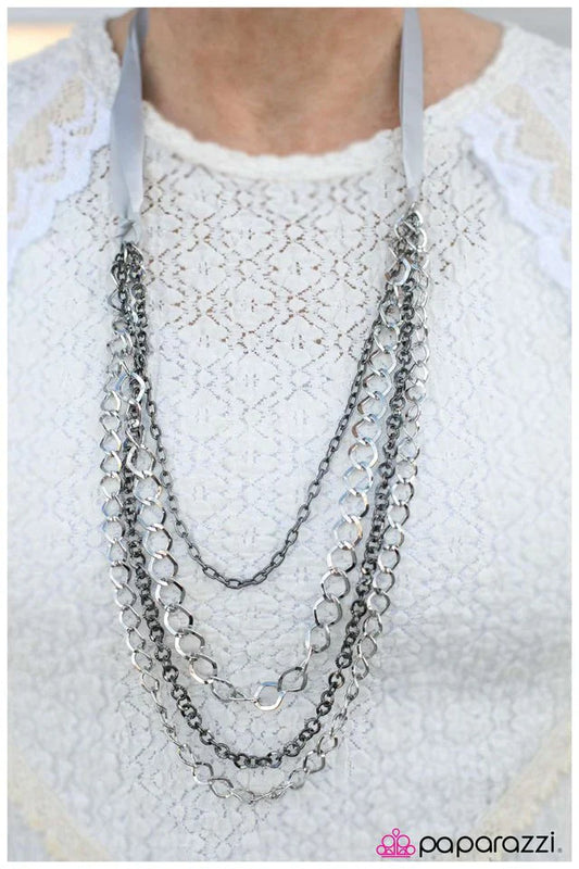 Paparazzi Necklace ~ No Strings Attached - Silver