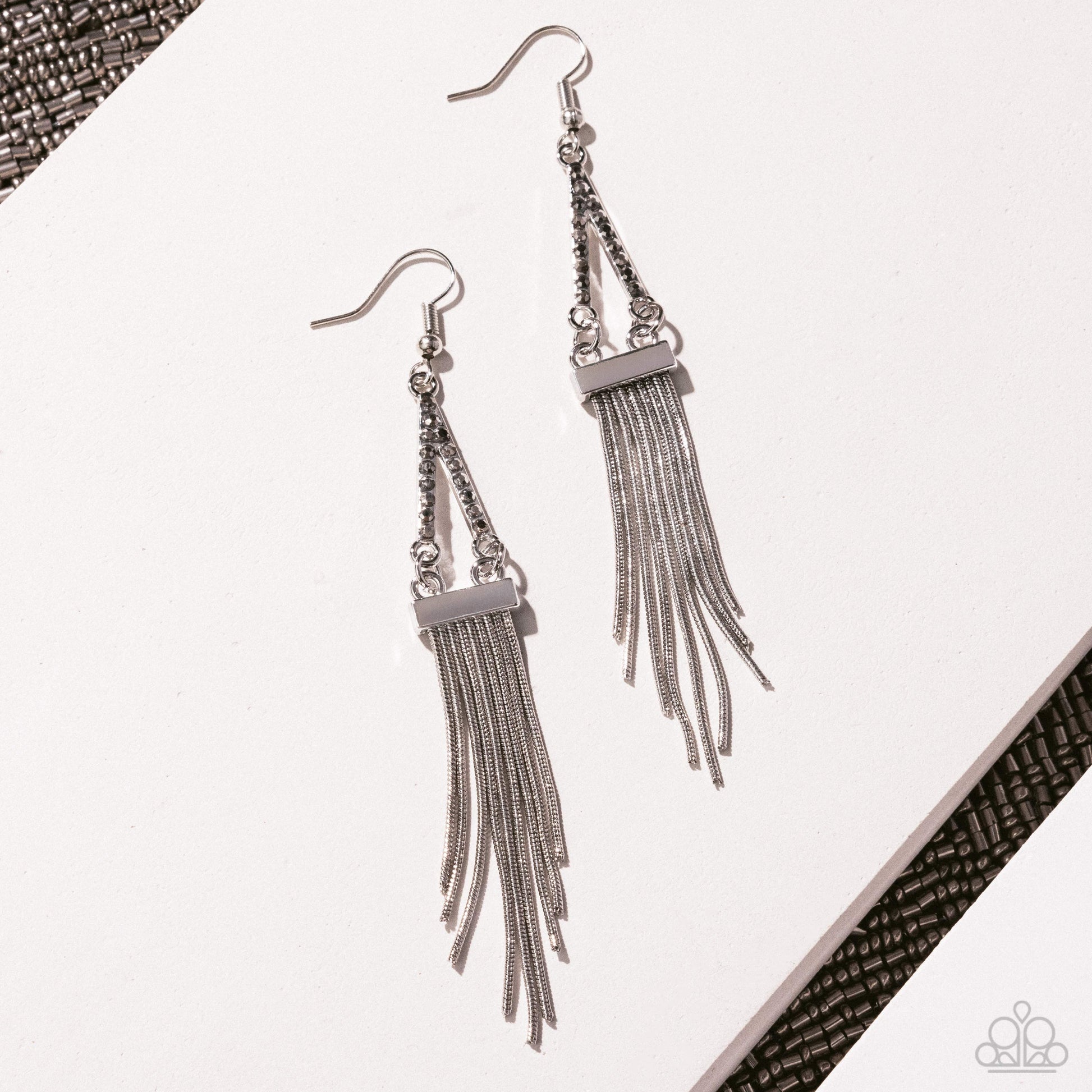 Trailing Off - Silver - Paparazzi Earring Image