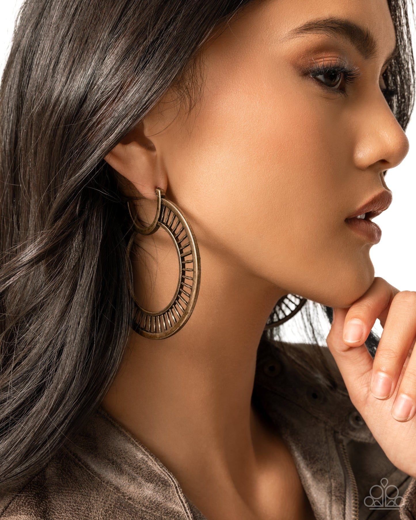 Set the Scene - Brass - Paparazzi Earring Image