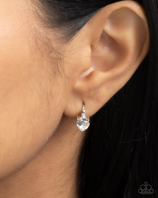 Tenuous Touch - White - Paparazzi Earring Image
