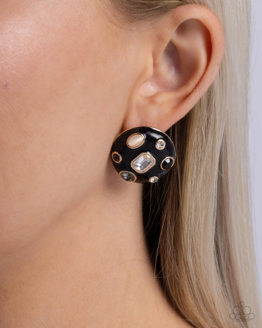 Polished Potential - Black - Paparazzi Earring Image