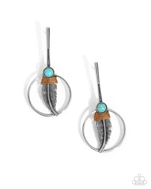 Feathered Future - Blue - Paparazzi Earring Image