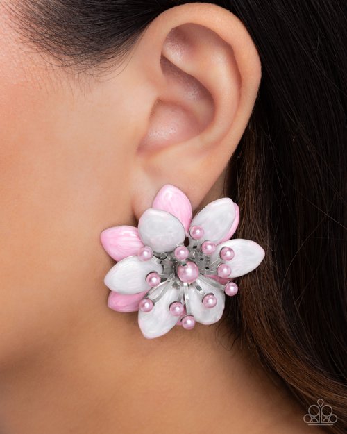 Dimensional Dowry - Pink - Paparazzi Earring Image