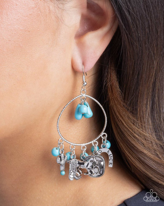 Western Whisper - Blue - Paparazzi Earring Image