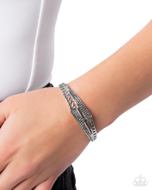 Braided Beginning - Silver - Paparazzi Bracelet Image