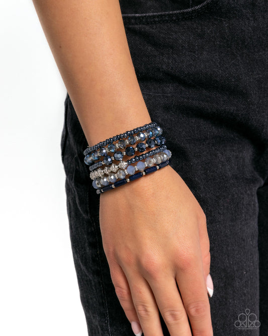 Stacked Surprise - Blue - Paparazzi Bracelet Image