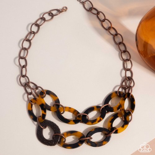 Patterned Presto - Copper - Paparazzi Necklace Image