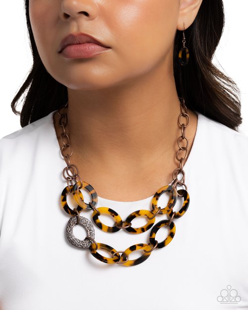 Patterned Presto - Copper - Paparazzi Necklace Image