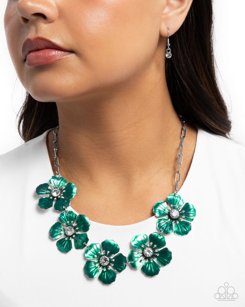 Eternal Efflorescence - Green - Paparazzi Necklace Image