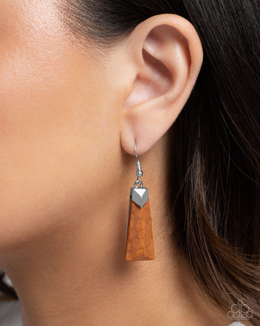 Marbled Marathon - Brown - Paparazzi Earring Image