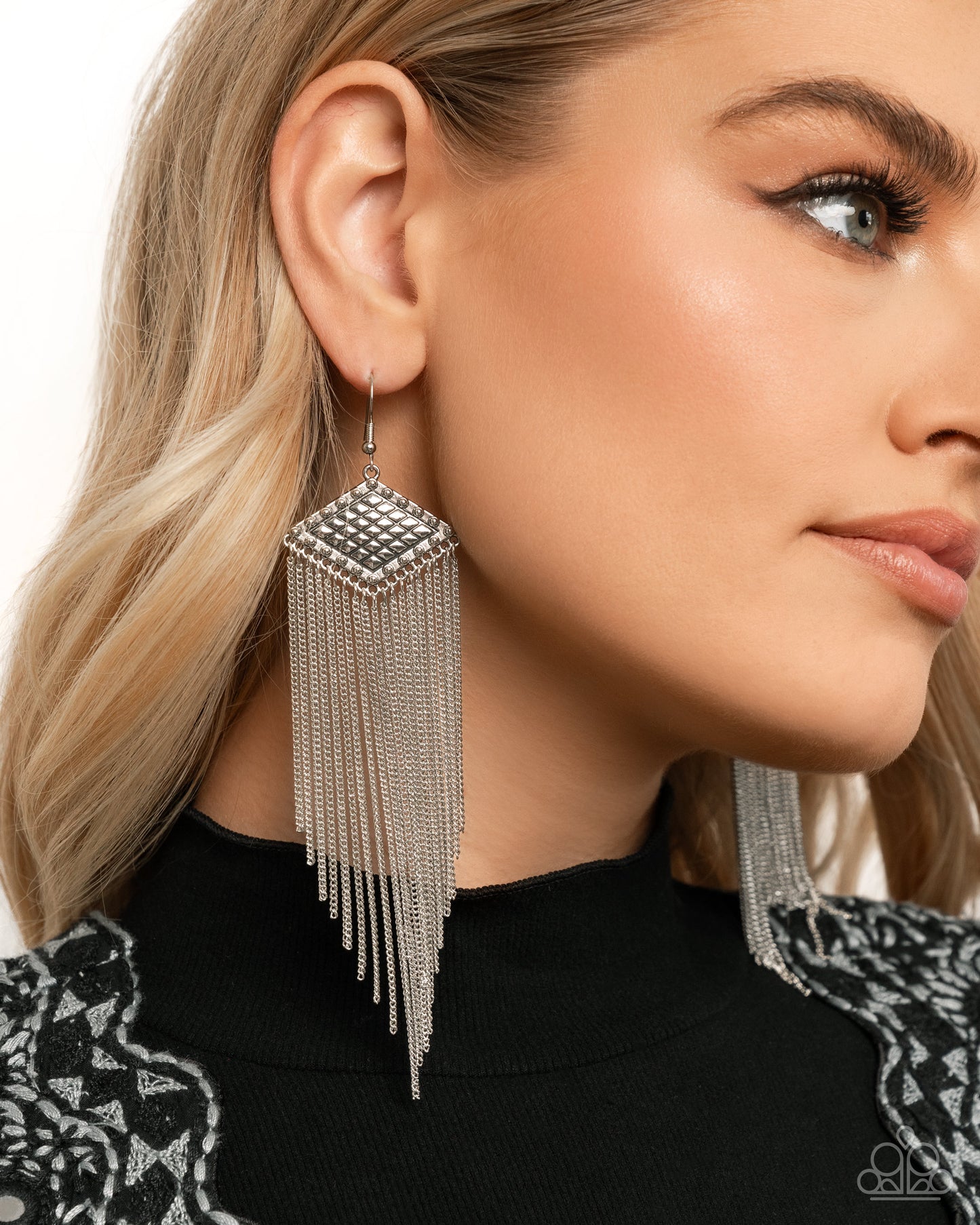 Forged Fringe - Silver - Paparazzi Earring Image