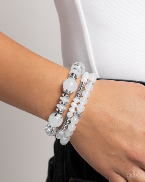 Flashy Frugality - White - Paparazzi Bracelet Image
