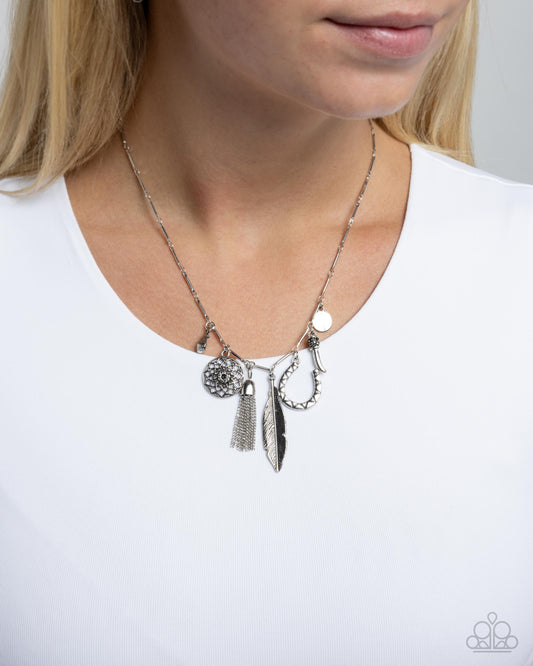 Sunset Slogan - Silver - Paparazzi Necklace Image