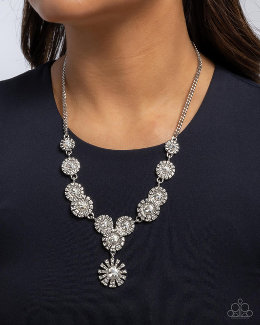 Sunburst Selfie - White - Paparazzi Necklace Image