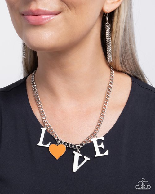 Lovely Lineup - Orange - Paparazzi Necklace Image