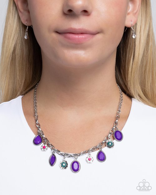 Fancy Finish - Purple - Paparazzi Necklace Image
