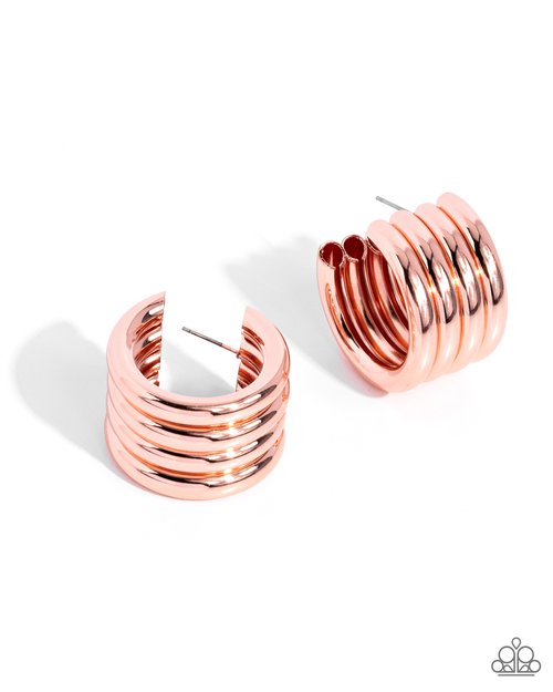 Continuous Construction - Copper - Paparazzi Earring Image