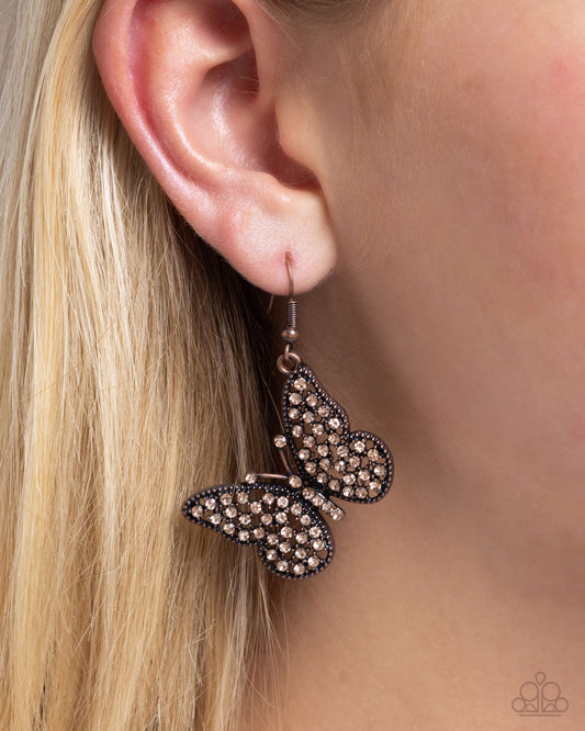 Aerial Audience - Copper - Paparazzi Earring Image