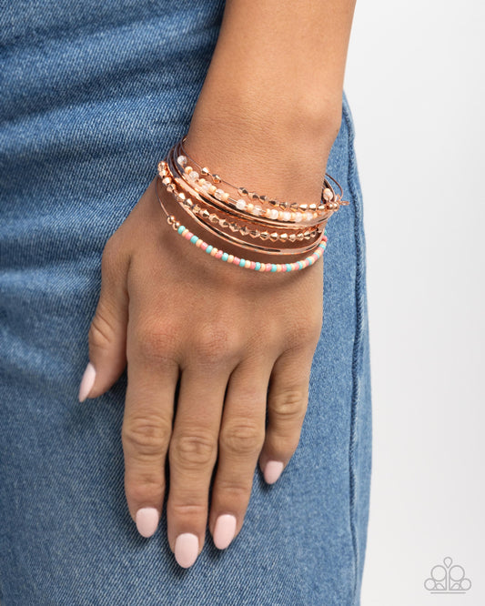 Seed Bead Shimmer - Copper - Paparazzi Bracelet Image