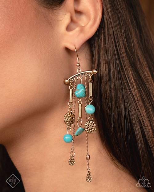 Coachella Cascade - Blue - Paparazzi Earring Image