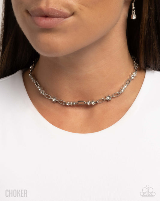 Pronged Pageantry - White - Paparazzi Necklace Image