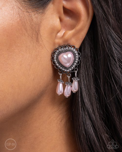 Sumptuous Story - Pink - Paparazzi Earring Image