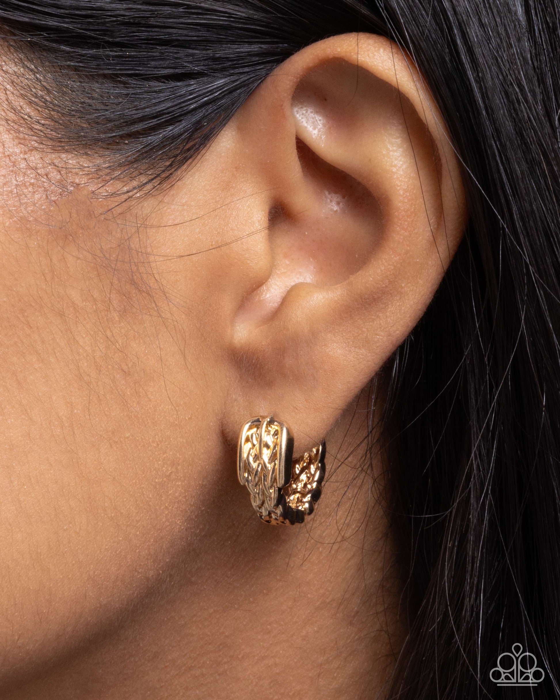 Off the Beaten Track - Gold - Paparazzi Earring Image