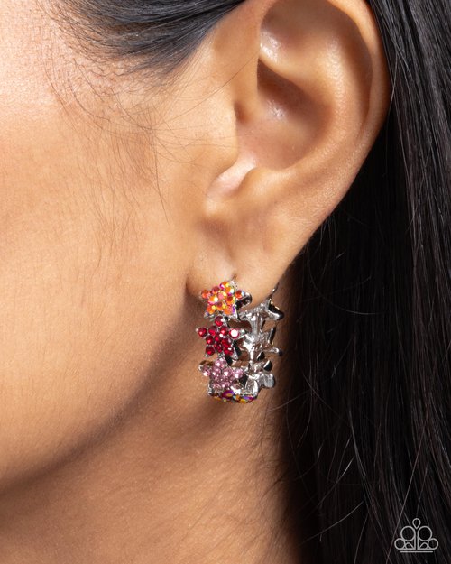 Stellar Surrender - Red - Paparazzi Earring Image