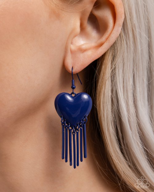Flirty Fringe - Blue - Paparazzi Earring Image