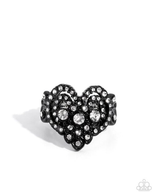 Gallant Glitter - Black - Paparazzi Ring Image