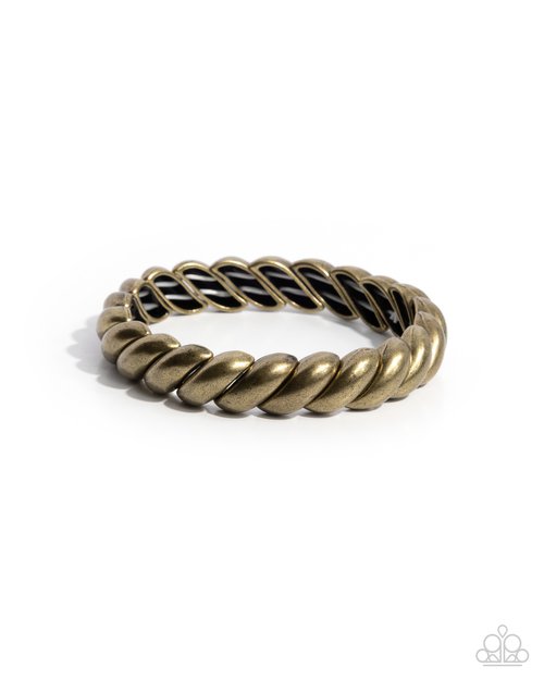 Carefree Curls - Brass - Paparazzi Bracelet Image