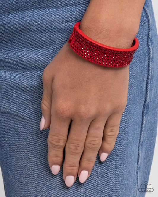 Sprinkling Studs - Red - Paparazzi Bracelet Image